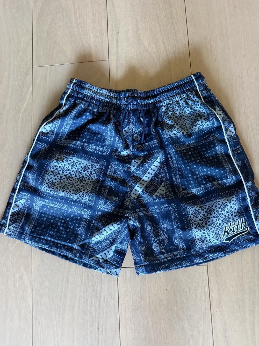Kith Navy Bandana-Print Swim Trunks